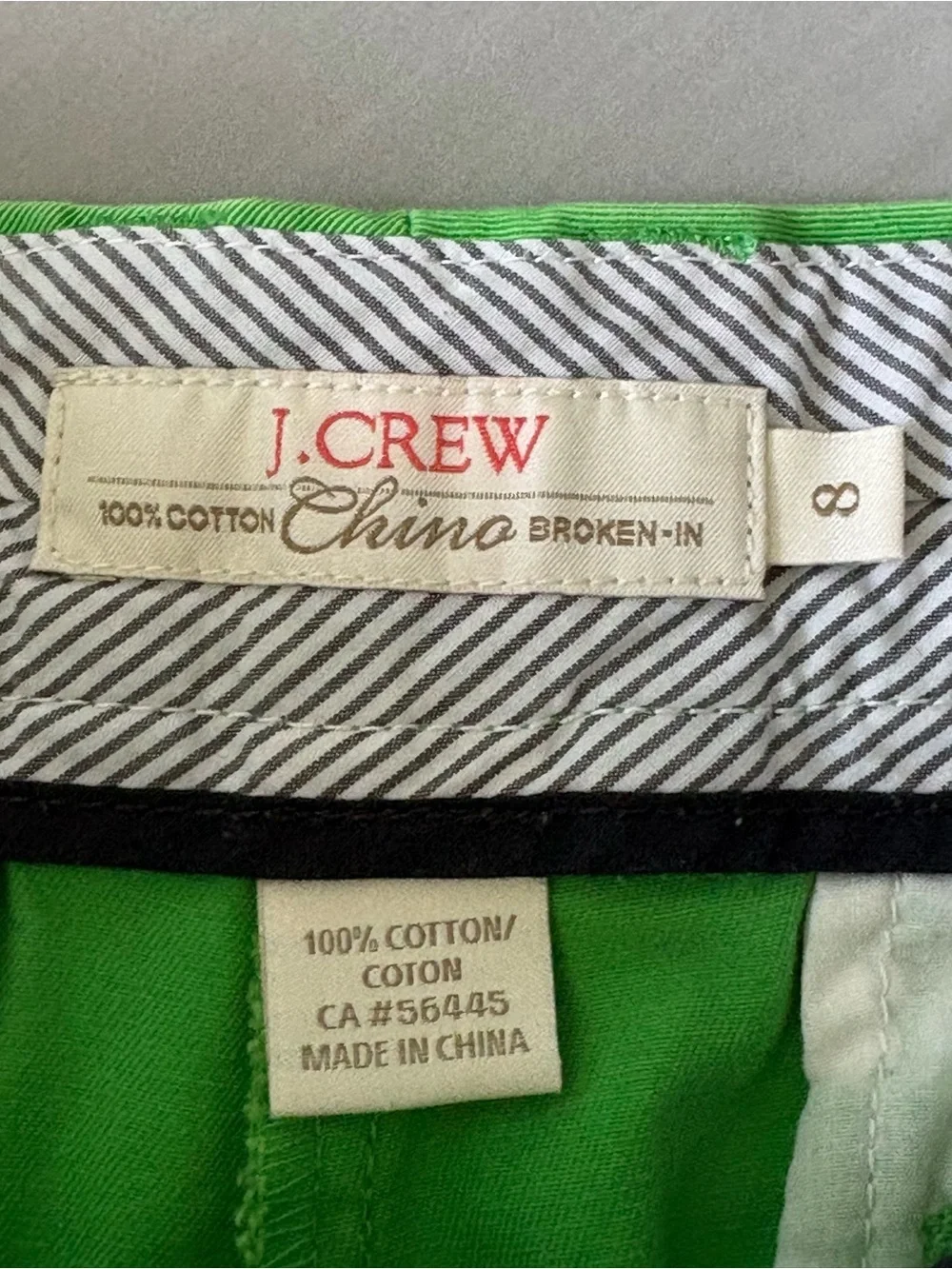 J. Crew Bright Green Cotton Chino Shorts